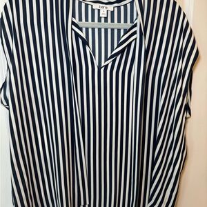 Bar III Women's Navy and White Striped Blouse